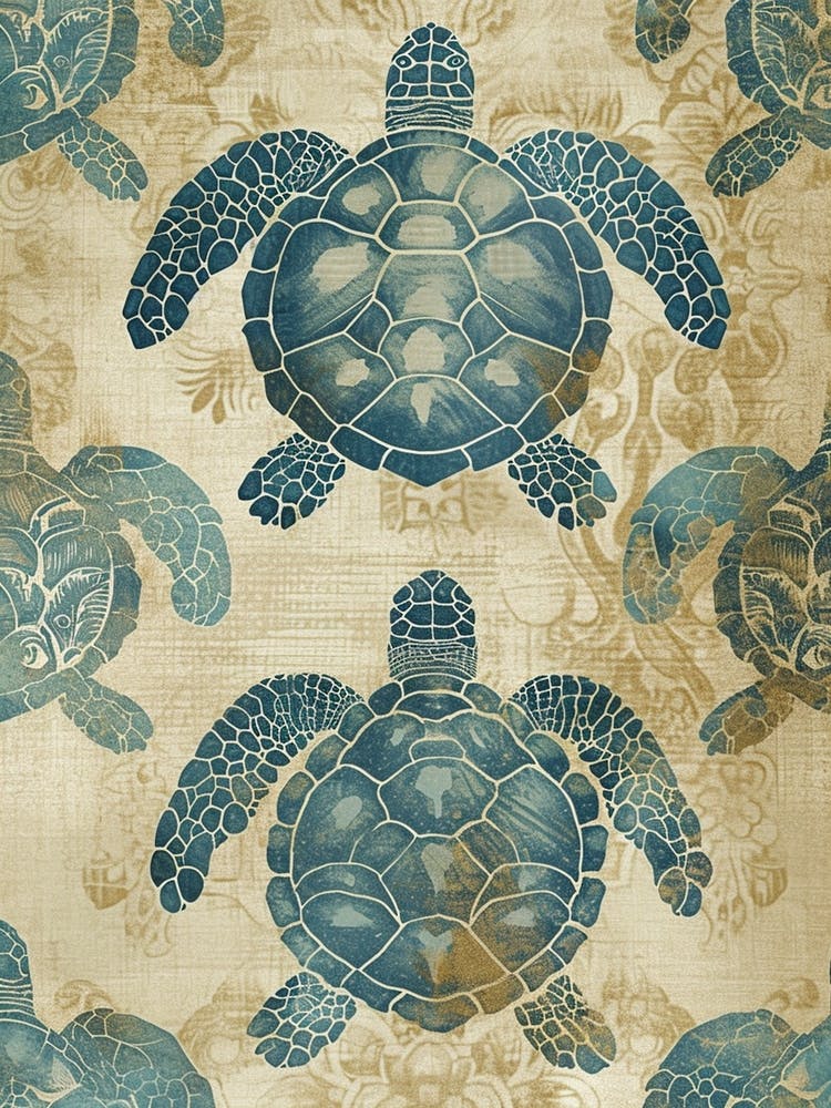 Beachouse Wallpaper Style Of Sea Turtles