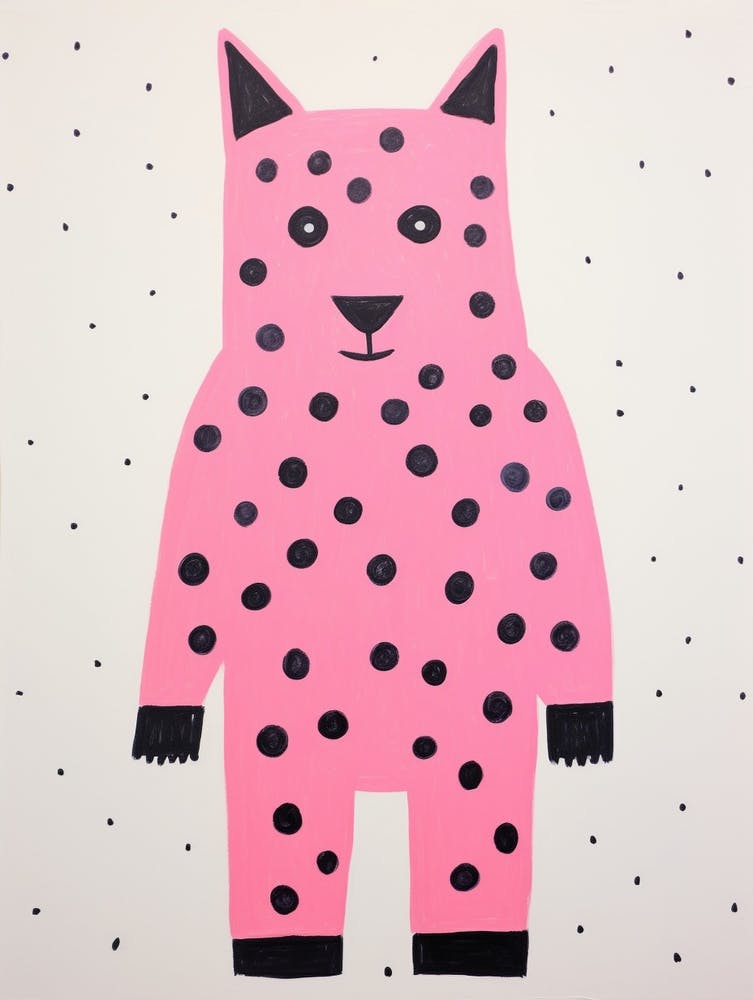 Pink Polka Dot Arctic Fox 1