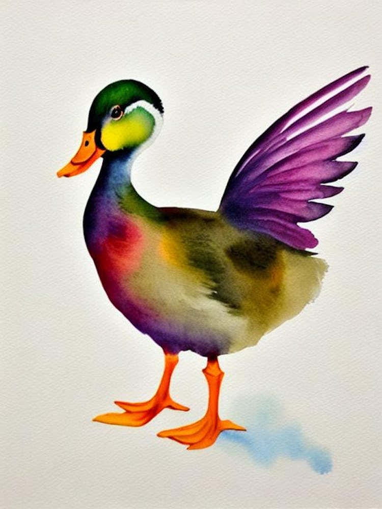 Duck 2 Watercolour Bird