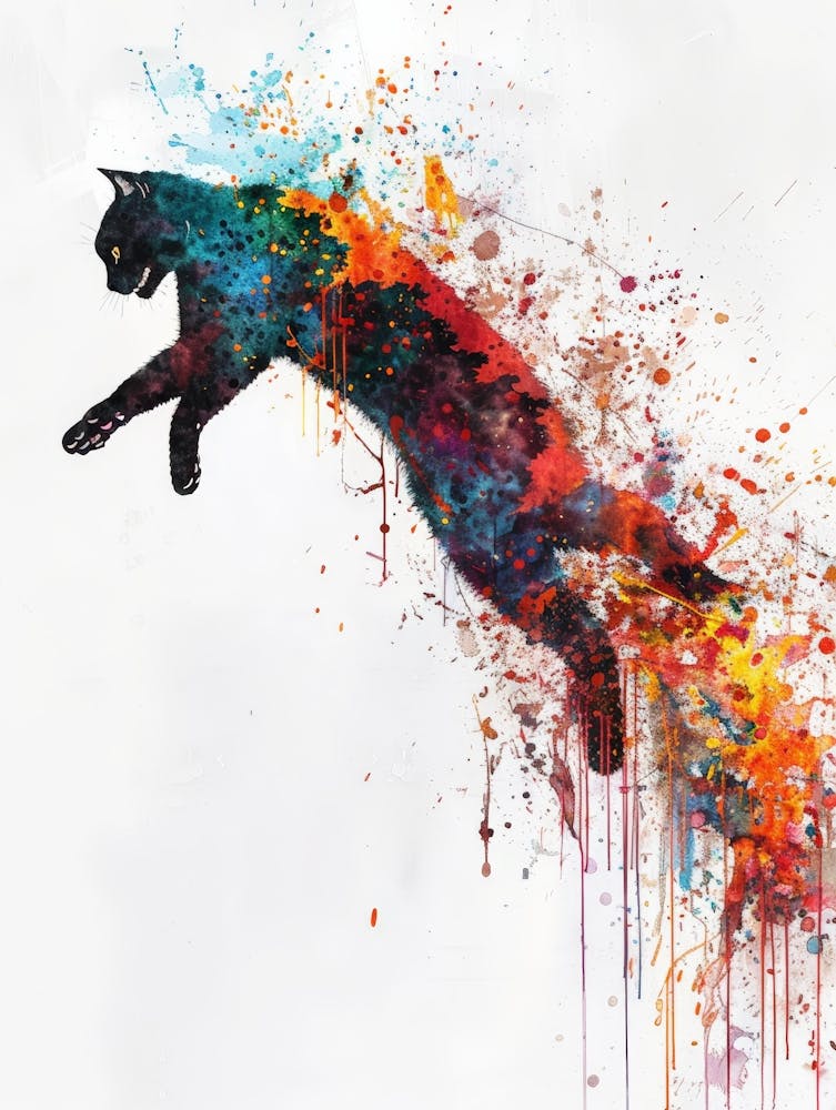 Cat Jumping Canvas Print