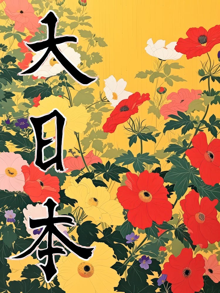 Hokusai  Great Japan Poster Japanese Flowers 12