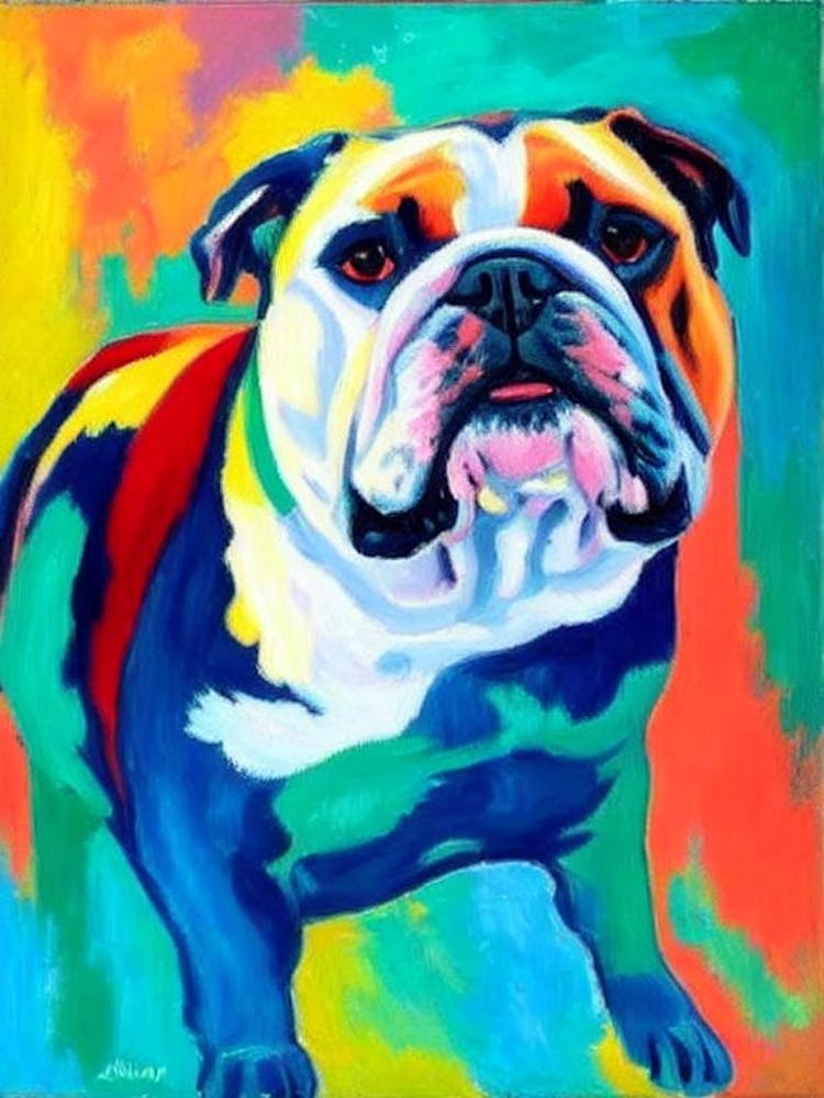 Bulldog 2 Fauvist Style Dog