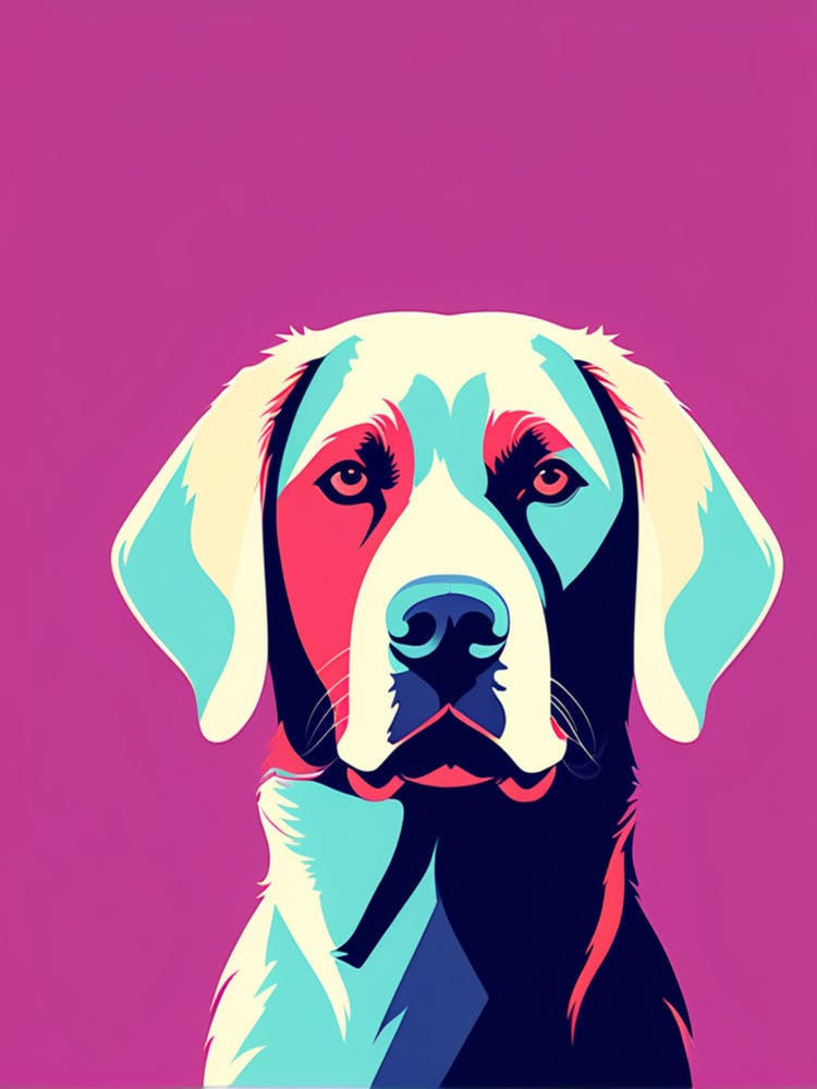 Labrador Retriever Canvas Print, colorful dog illustration, dog portrait, animal illustration, digital art, pet art, dog artwork, dog drawing, dog painting, dog wallpaper, dog background, dog lover gift, dog décor, dog poster, dog print, pet, dog, vector art, dog art.