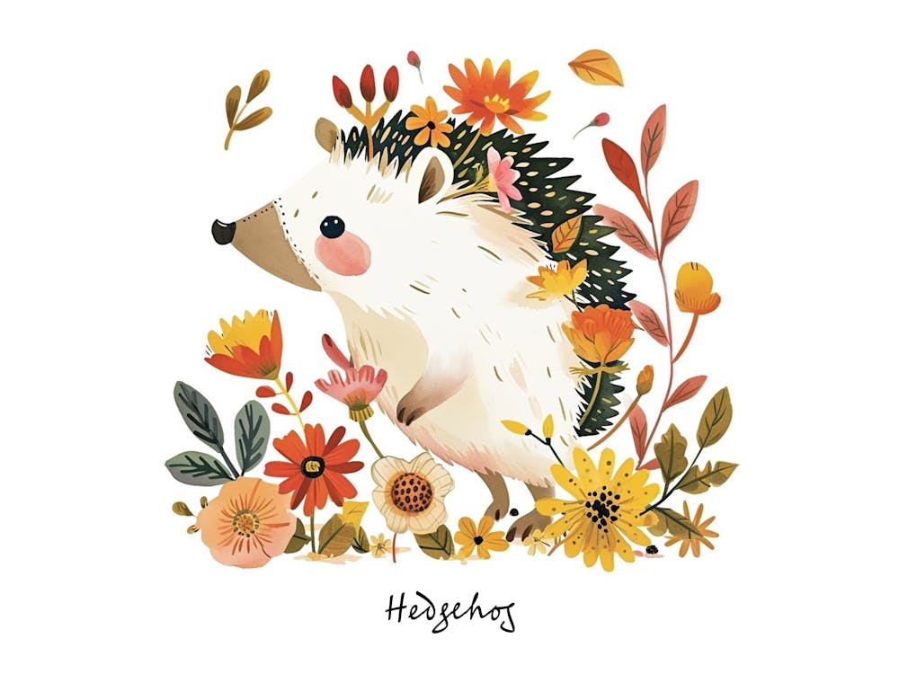 Little Floral Hedgehog 7 Poster