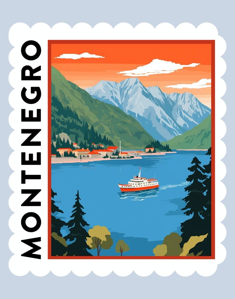 Montenegro 3 Travel Stamp Poster