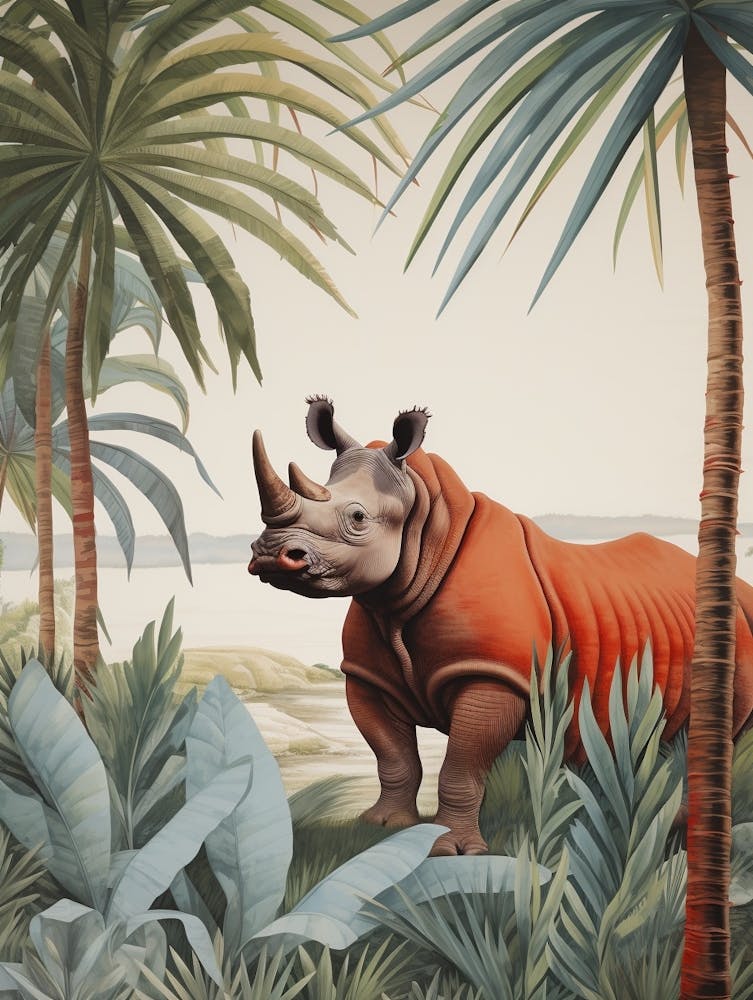 Rhinoceros 2 Tropical Animal Portrait