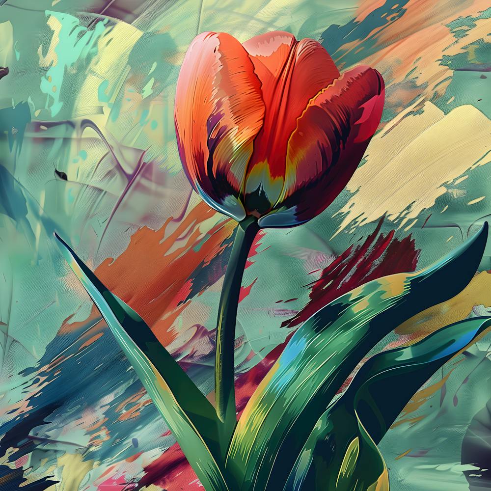 Abstract Tulip Painting