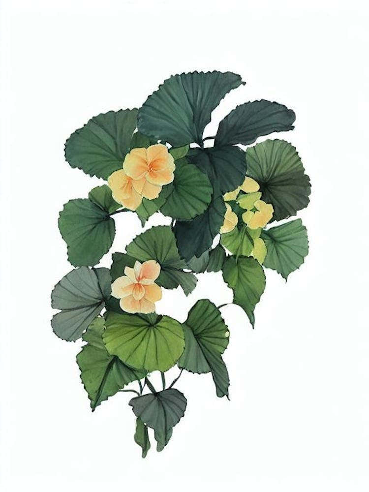 Begonia (Begonia X Hiemalis) Watercolor