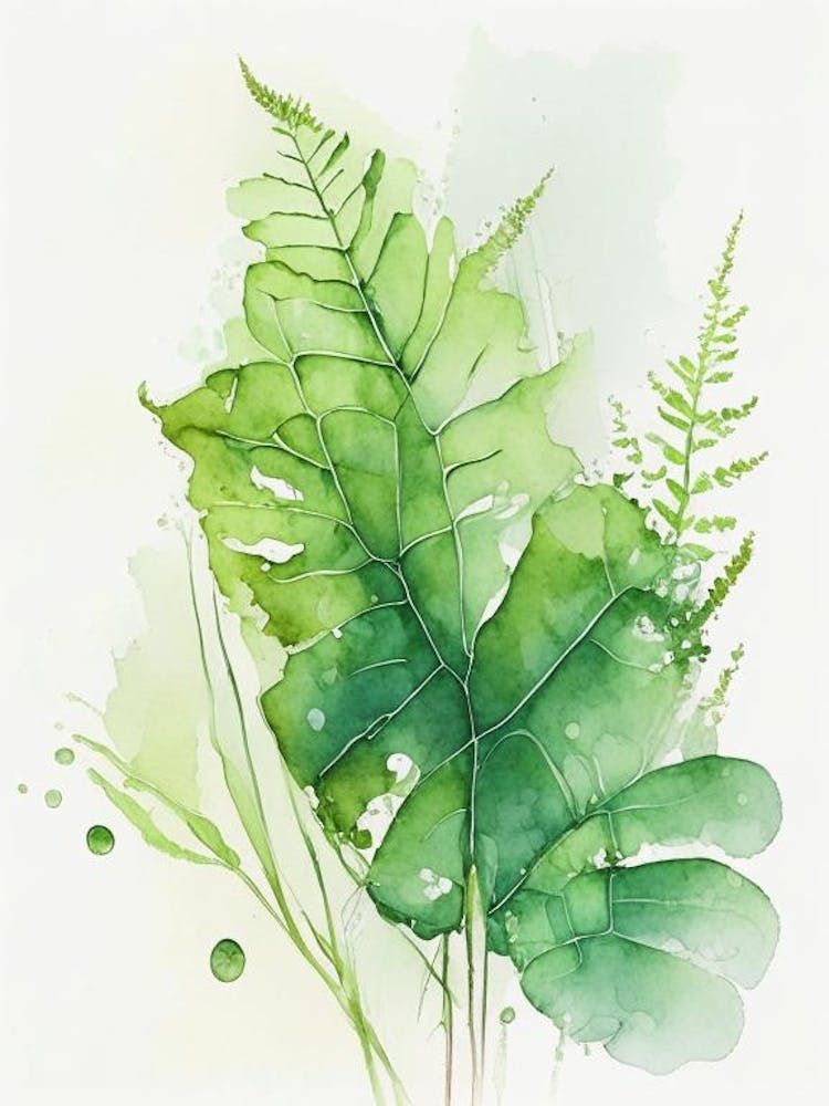 Water Fern Watercolour