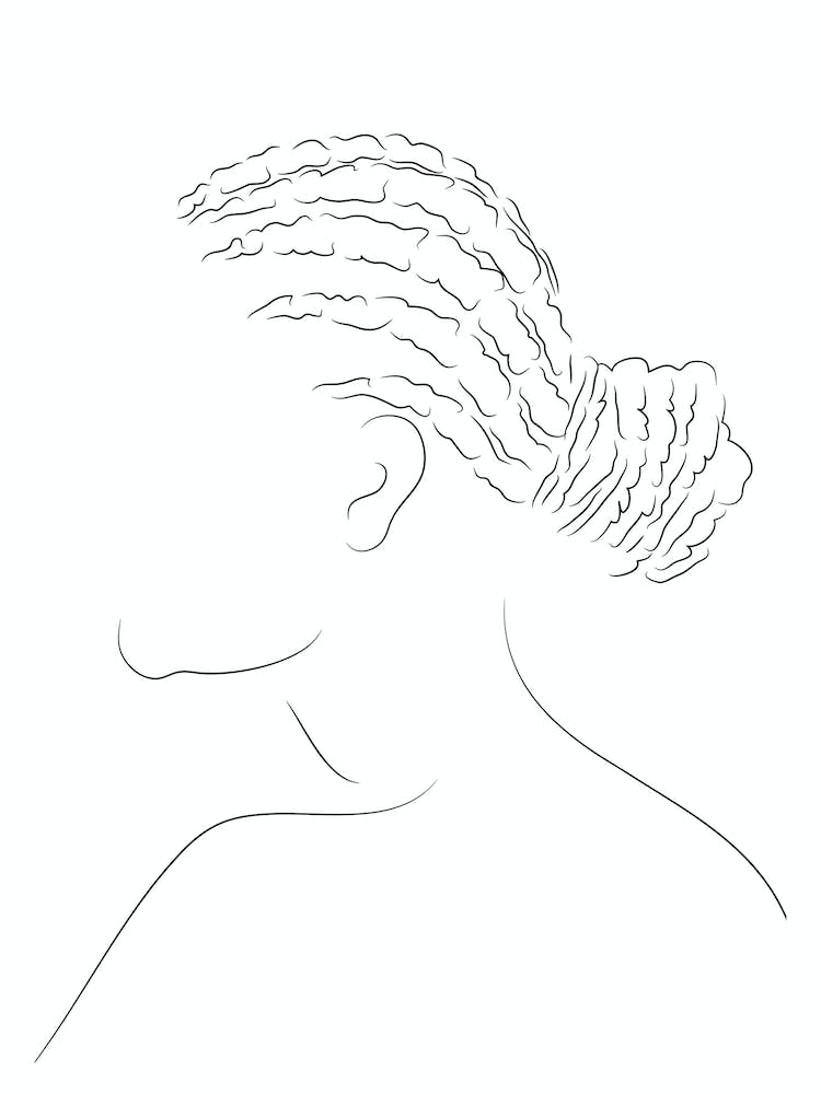 Portrait Of A Woman With A Braided Hairstyle