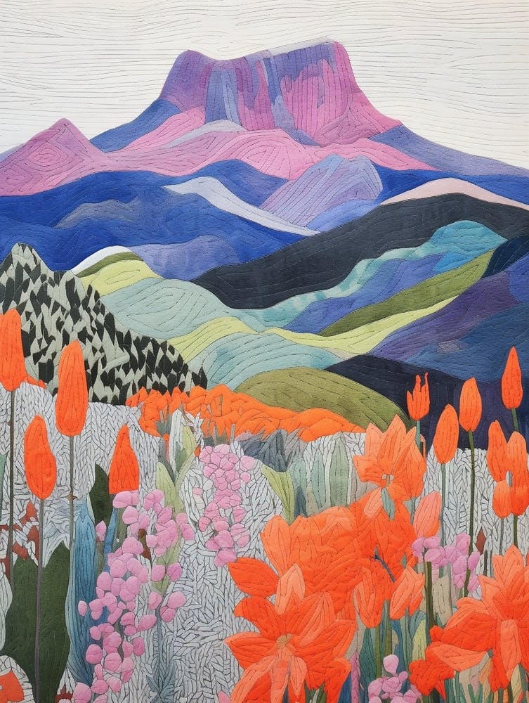 Mount Tamalpais United States 2 Colourful Mountain Illustration