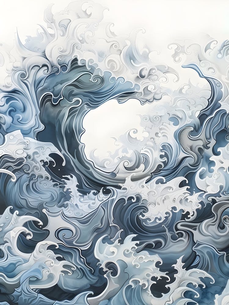 Asian Wave Painting