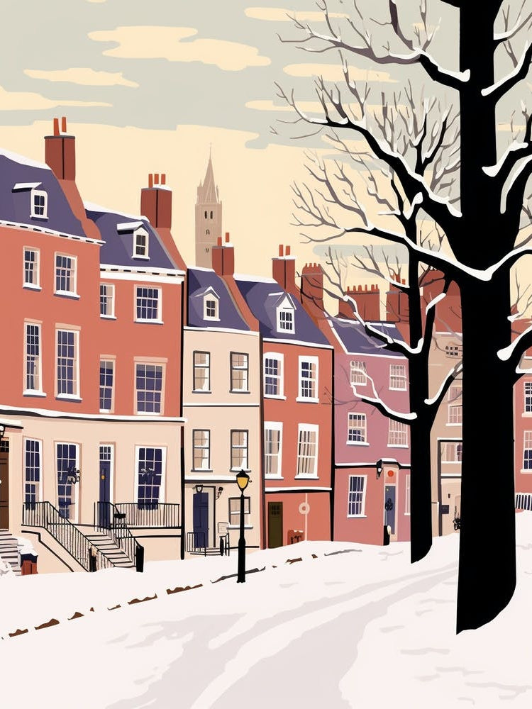 Retro Winter Illustration Richmond England 2