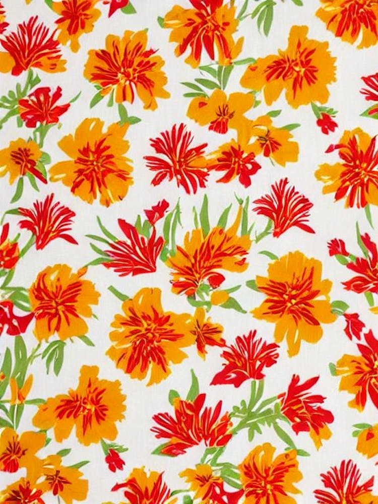 Kangaroo Paw Floral Print Warm Tones 1 Flower