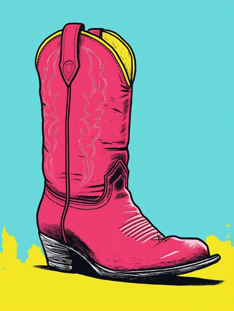 Cowgirl Boots Bright Colours Illustration 4