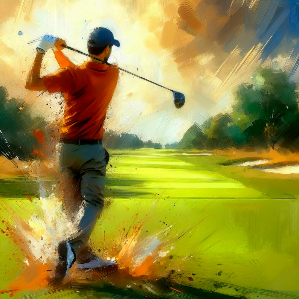 Golfer Hitting The Ball