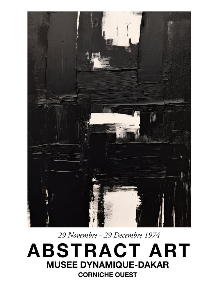 Black Brush Strokes Abstract 3 Exhibition Poster