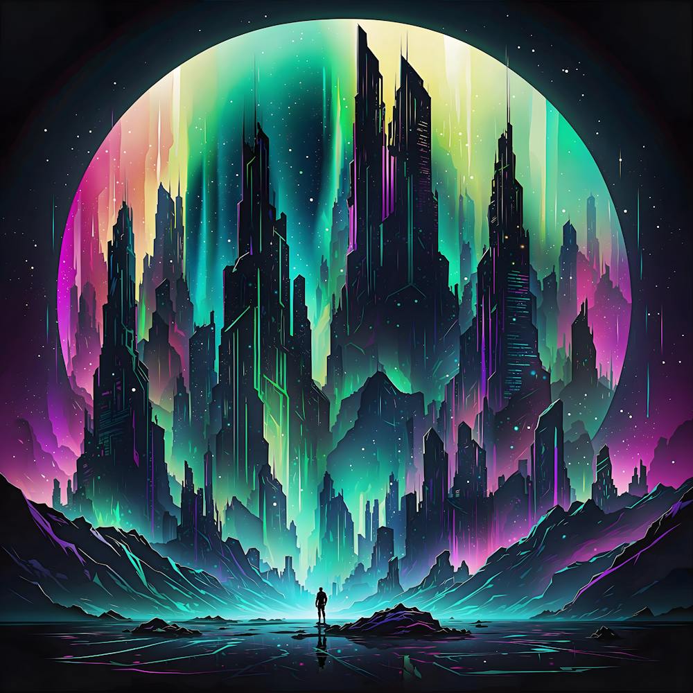 Beautiful colorful moon view