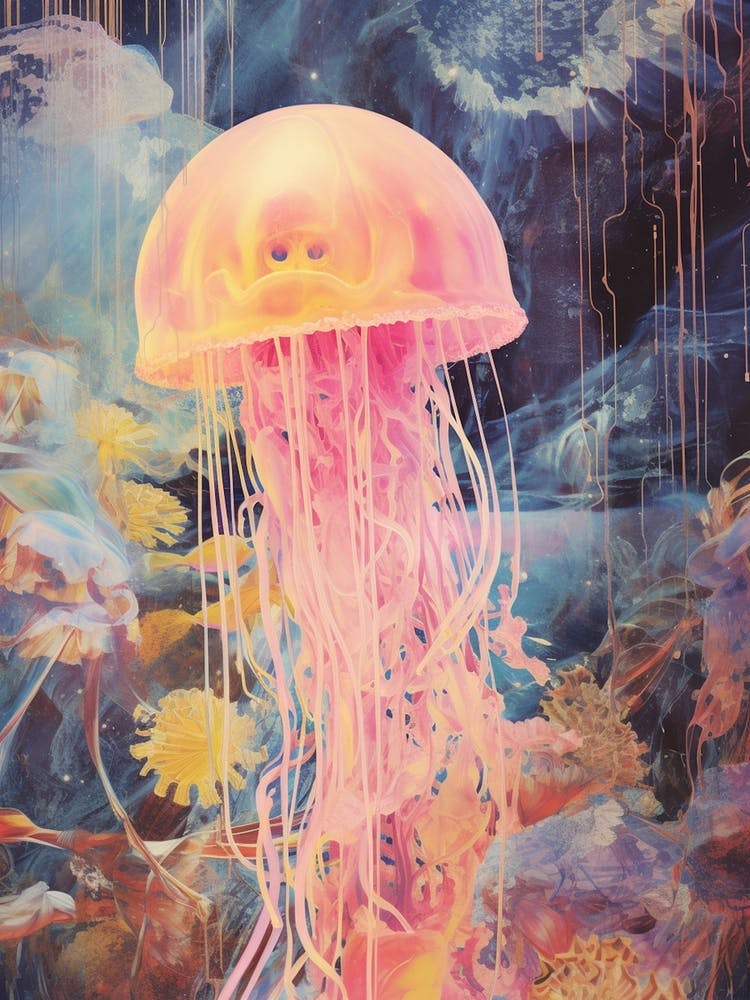 Collage Style Jelly Fish 1