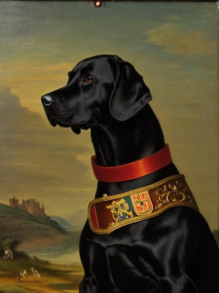 Labrador 3 Renaissance Porträt Ölgemälde