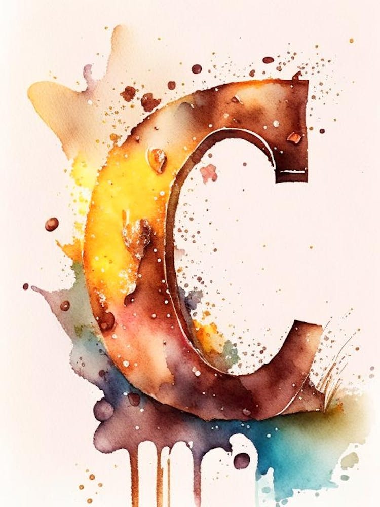 C  Letter, Alphabet Storybook Watercolour 1