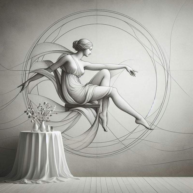 Illustration of a woman in marble art