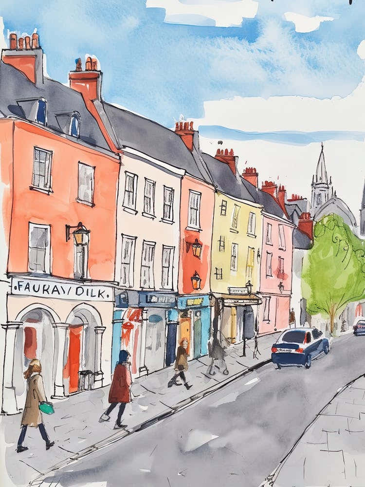 Dublin, Dreamy Storybook Illustration 1