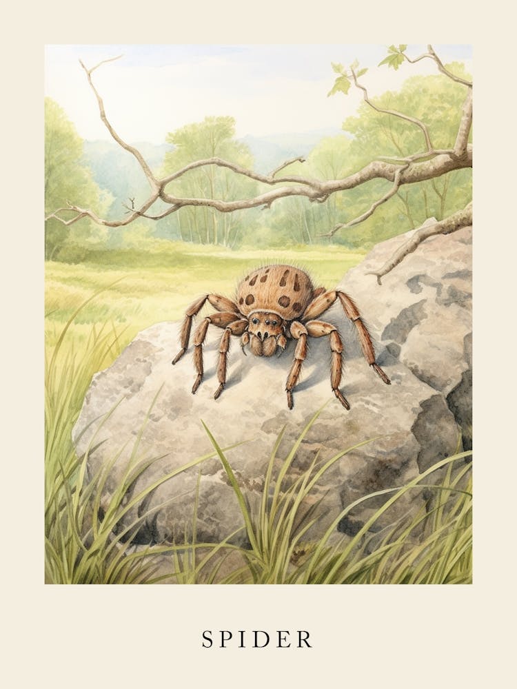 Beatrix Potter Inspired  Animal Watercolour Spider