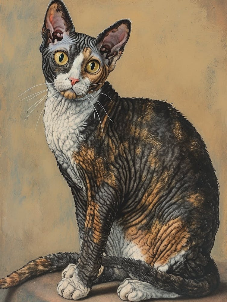 Cornish Rex Relief Illustration 2