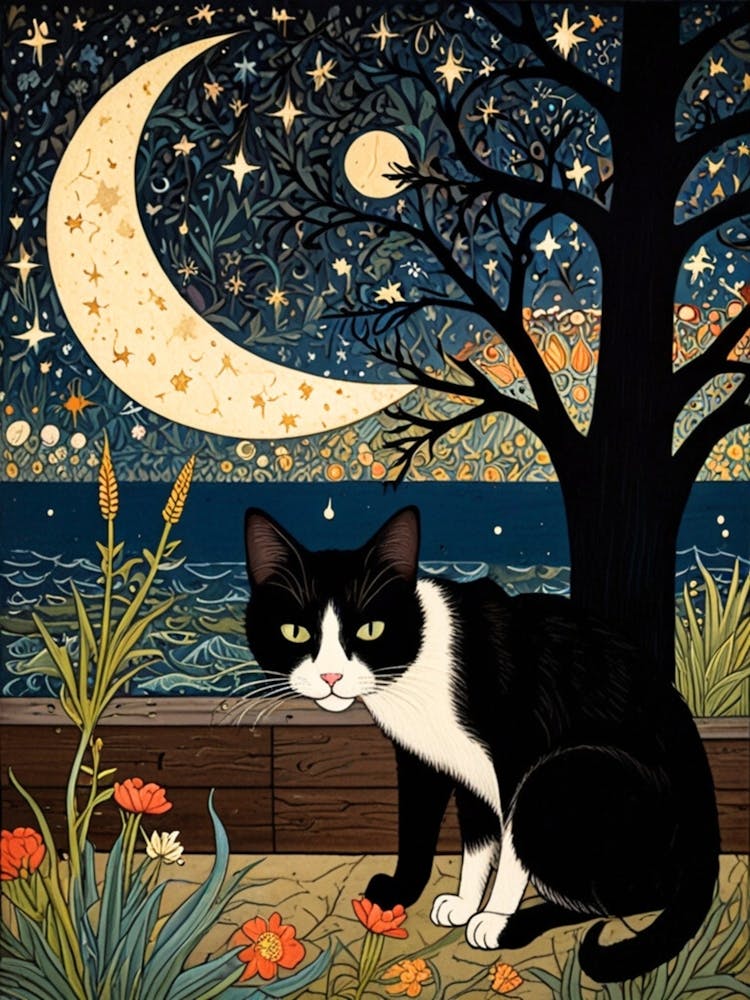 William Morris Cat At Night