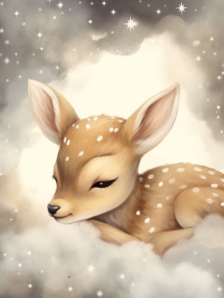 Sleeping Baby Deer Fawn
