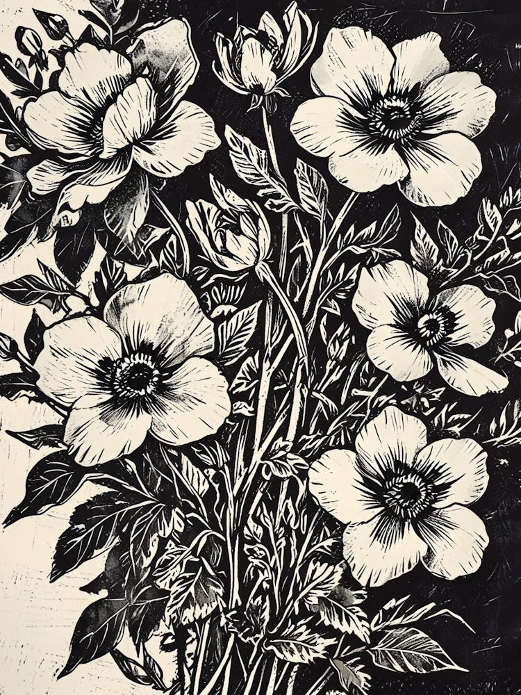 Black And White Flowers