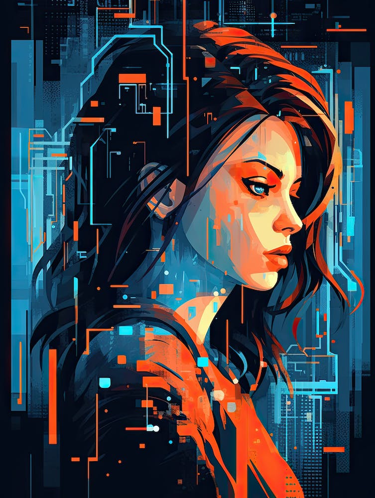Cyber Girl, Cyberpunk art
