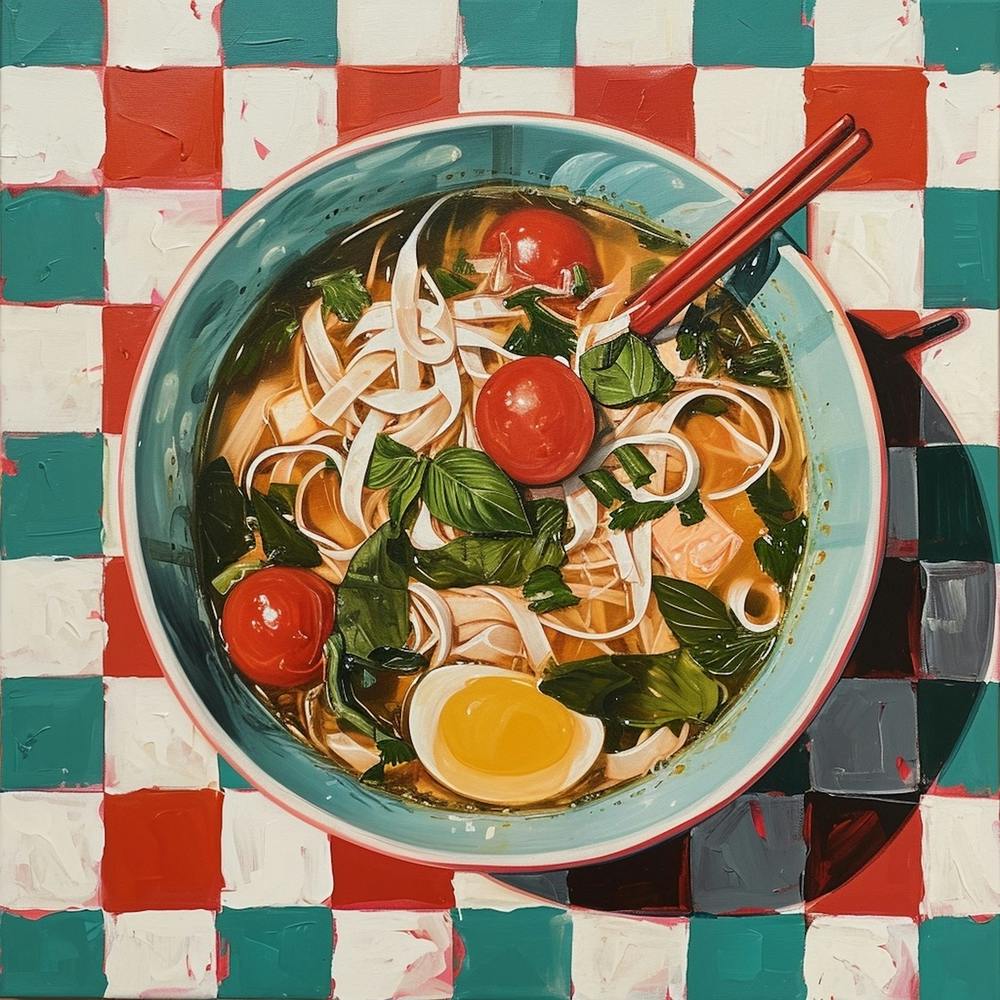 Noodle Soup Pastel Checkerboard 1