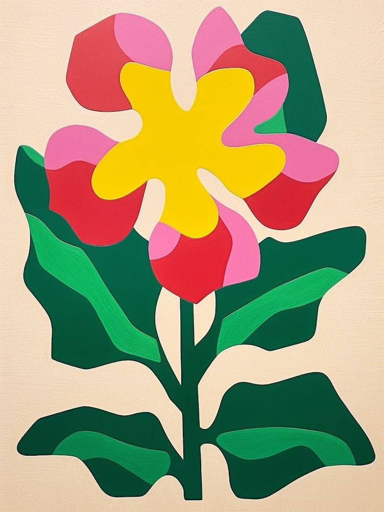 Cut Out Style Flower Art Daffodil