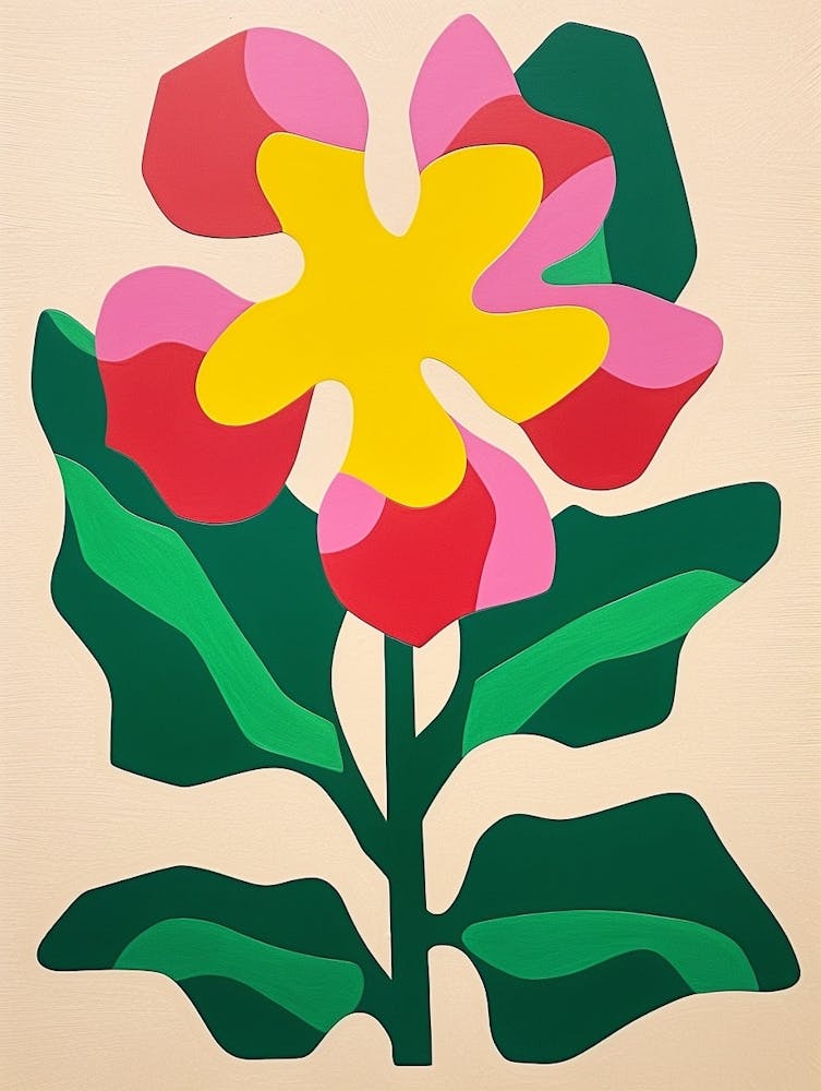 Cut Out Style Flower Art Daffodil