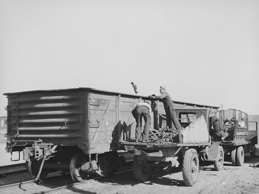 Loading Scrap Iron Into Freight Cars, Oklahoma City, Oklahoma, Proximity Of Oil Fields Accounts For The Large Amoun