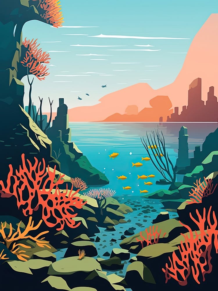 Great Barrier Reef, Australia, Bold Outlines 1