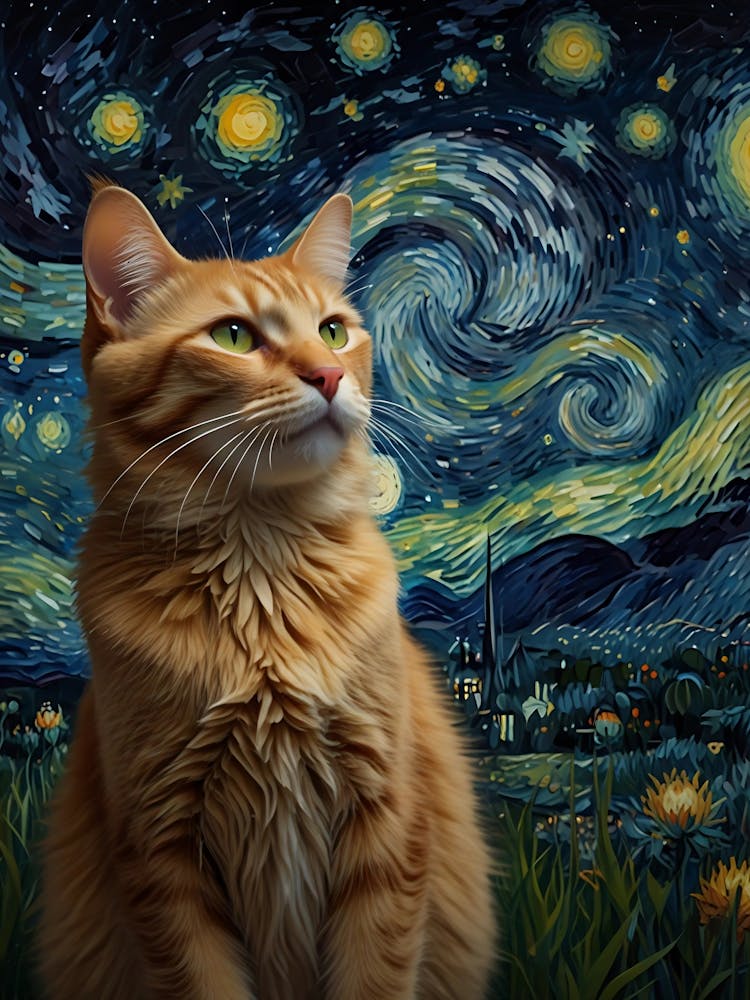 Vincent Van Gogh Orange Cat