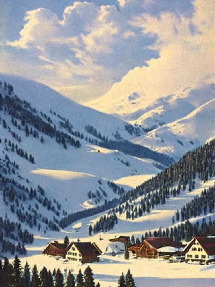 Sölden, Österreich Skigebiet Vintage-Landschaft 3 Ski-Poster
