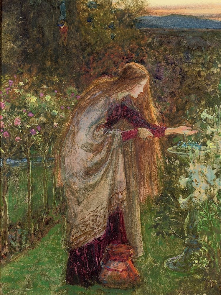 Frank Dicksee - The Sensitive Plant 1853-1928 | Vintage Witchy Pagan Goddess | Fully Remastered Painting in HD