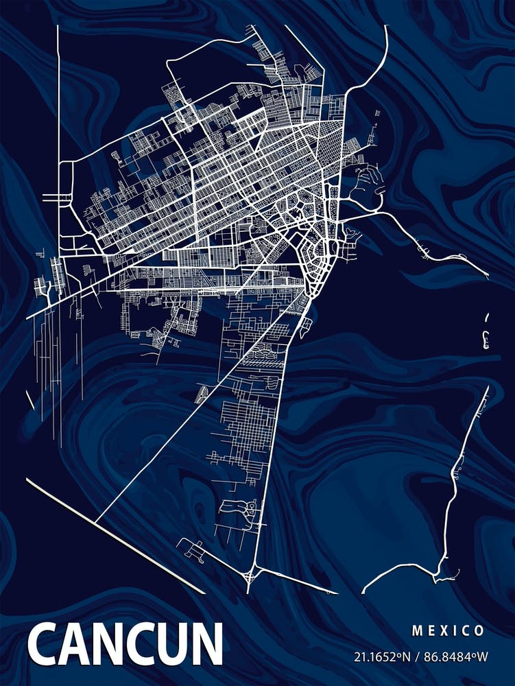 Cancun Crocus Marble Map
