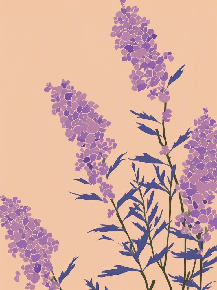 Lavender Flower Big Bold Illustration 3