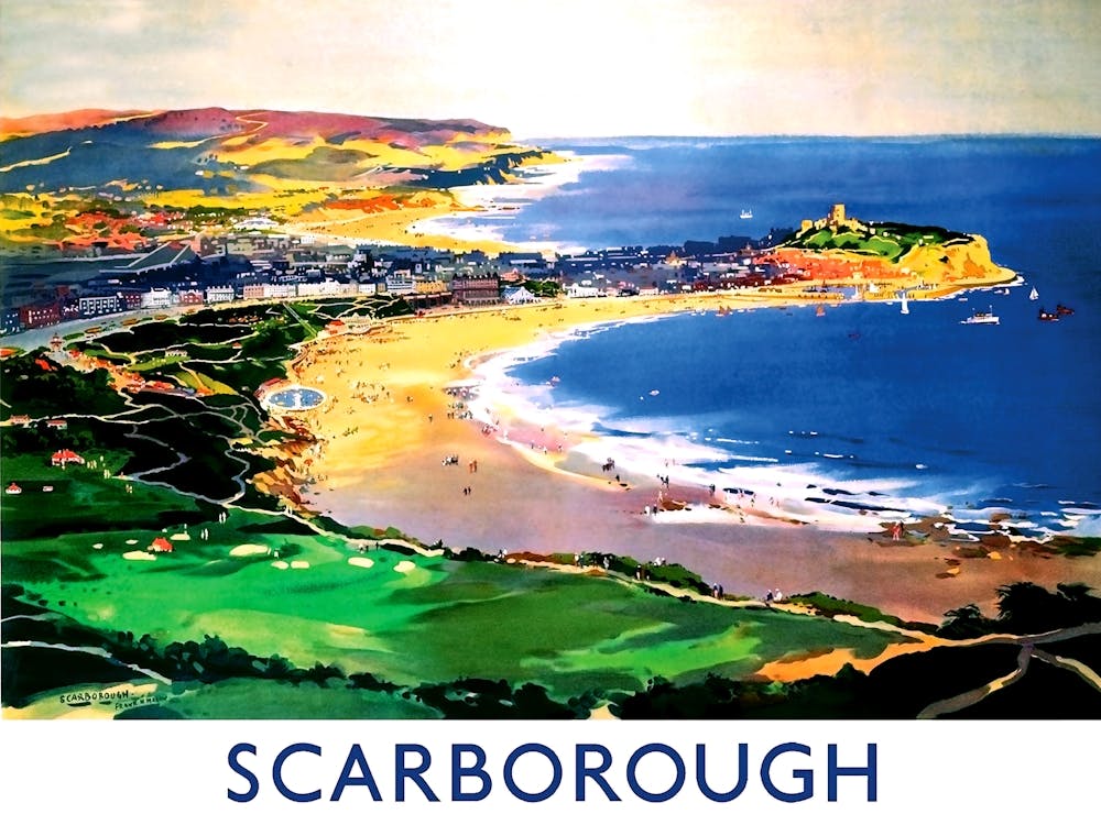 Scarborough Coast, Vintage Travel Poster