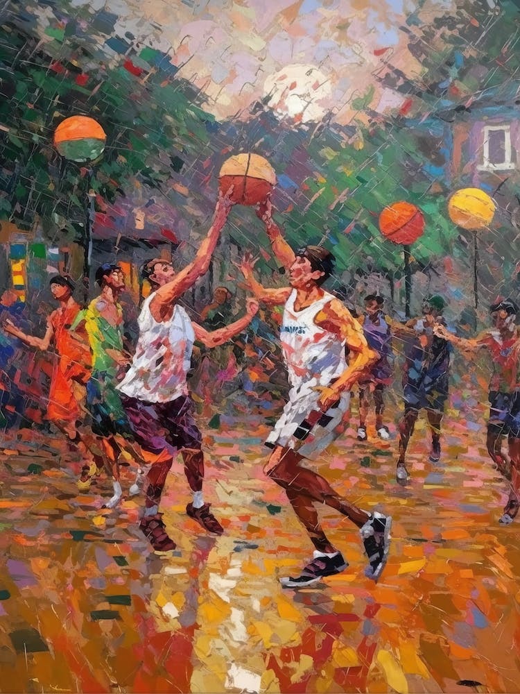 Basketball In The Style Of Monet 3