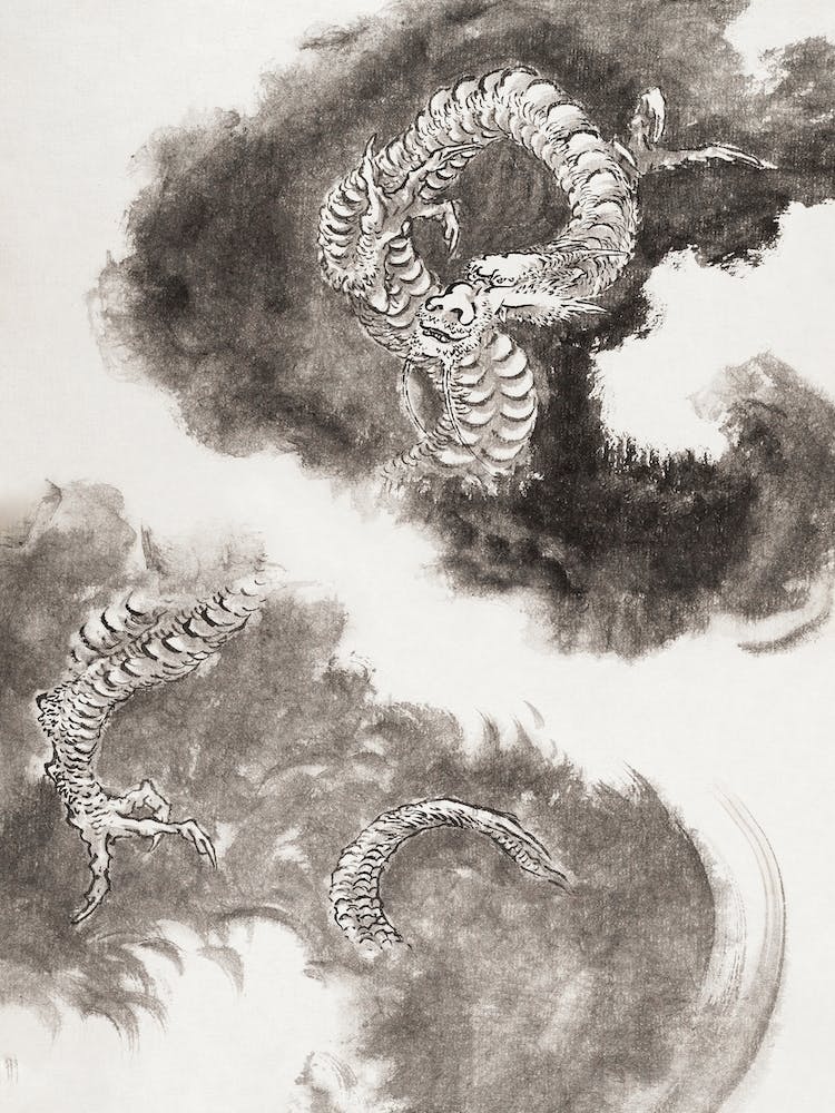 Japanese Dragons, Katsushika Hokusai