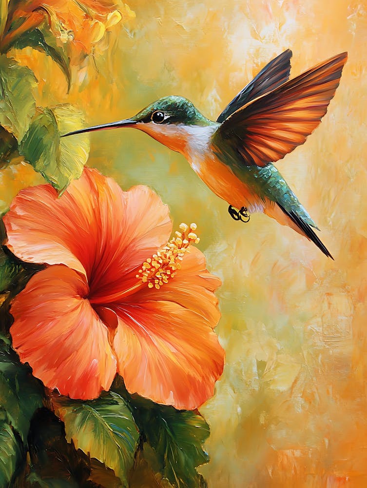 Hummingbird Loves Hibiscus