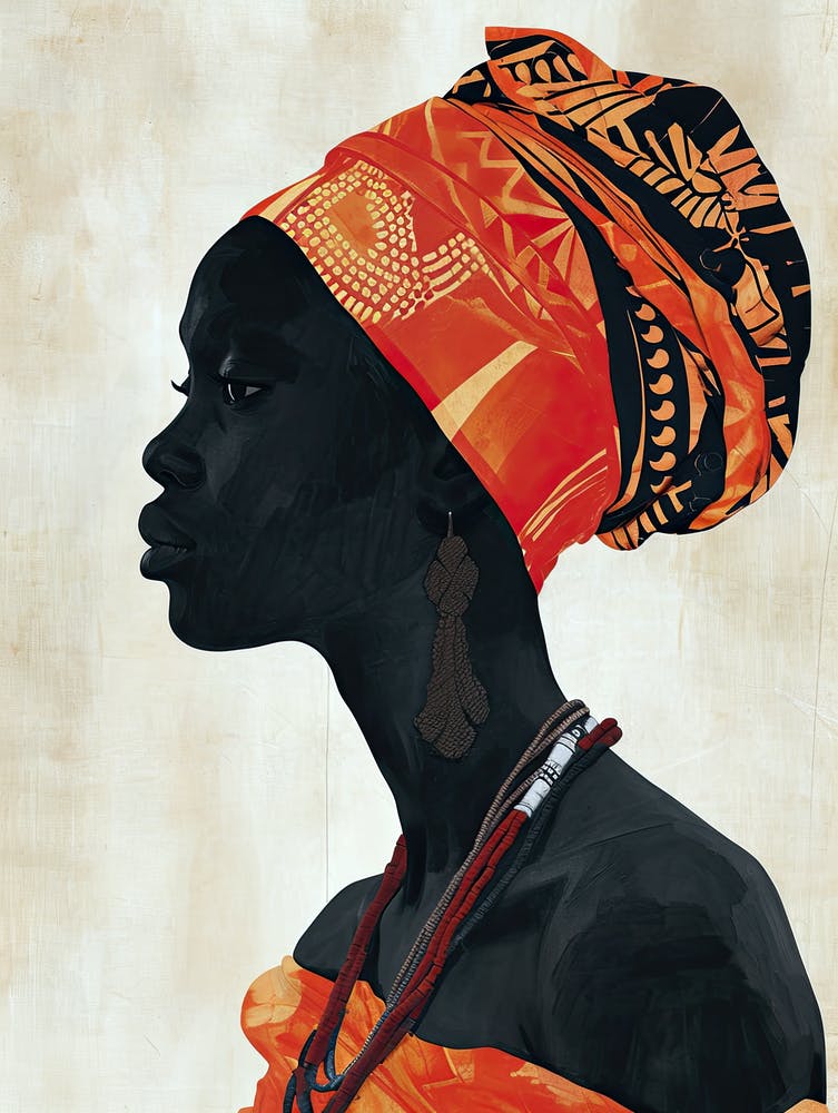 The African Woman; A Boho Collage
