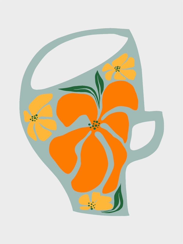 Fleurs Oranges Dans Une Tasse