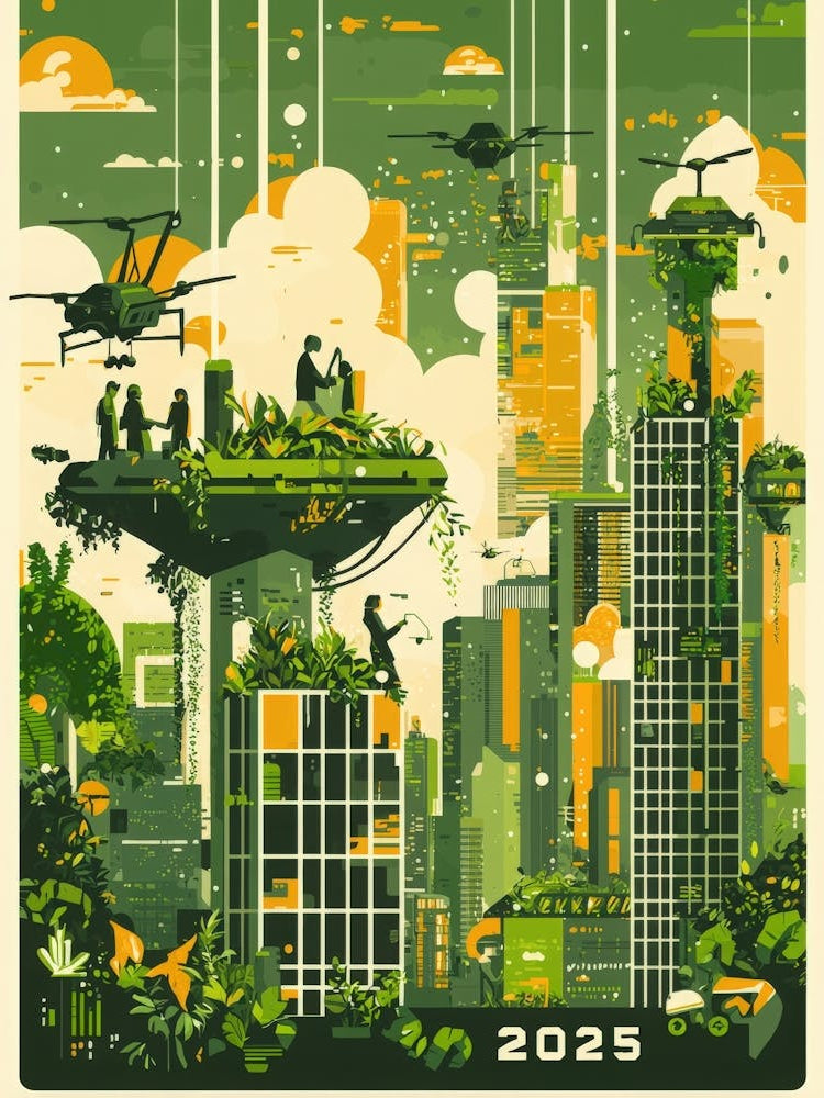 Aihrgdesign A Visionary Poster Depicting Green Skyscrapers An B2766dd1 Dda6 41d4 9ff9 4d38ebd96f2a 2
